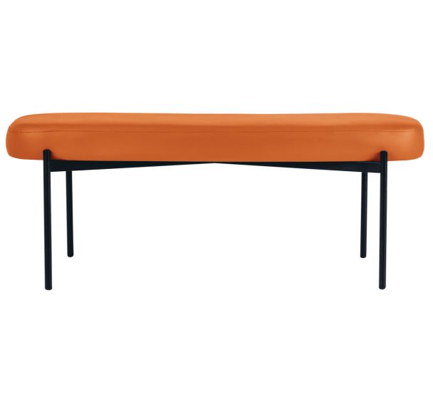 Banc oblong Gaia GM pied noir simili cuir Paperflow