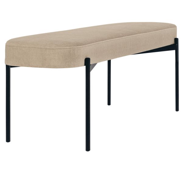 Banc oblong Gaia GM pied noir tissu polyester Paperflow