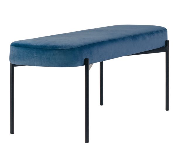 Banc oblong Gaia GM pied noir velours polyester Paperflow