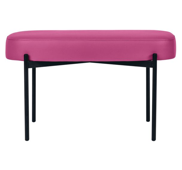 Banc oblong Gaia pied noir simili cuir Paperflow