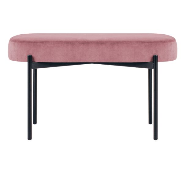 Banc oblong Gaia pied noir velours polyester Paperflow