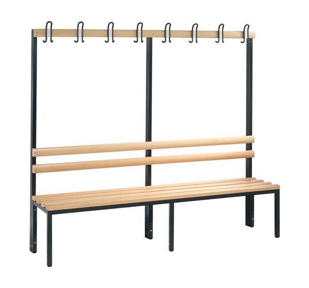 Banc bois à patères CP - 4 à 8 patères - Simple face - CP