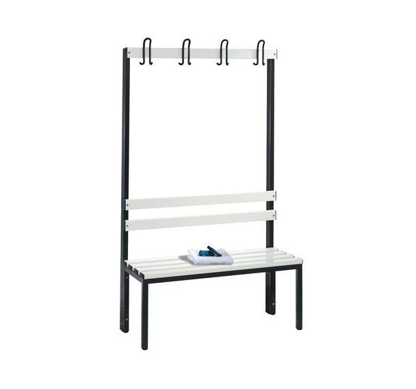 Banc pvc à patères CP - 4 à 8 patères - Simple face - Avec dossier
