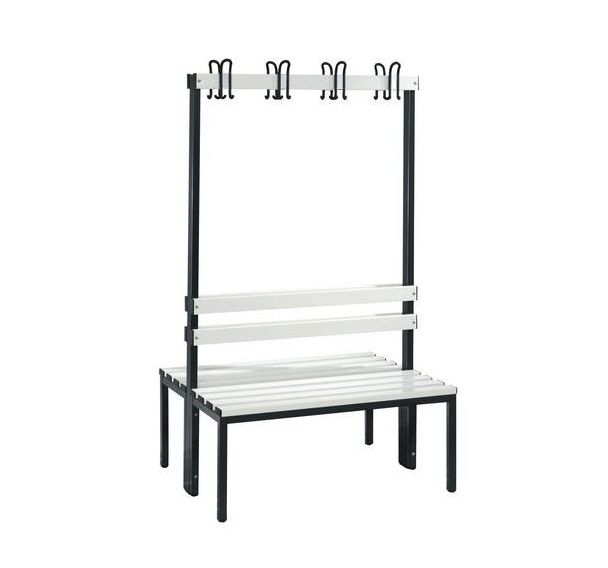 Banc pvc à patères CP  - 8 à 16 patères - Double face - Avec dossier