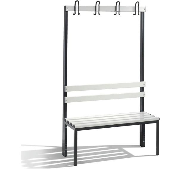 Banc patère pvc CP Simple face - Avec dossier