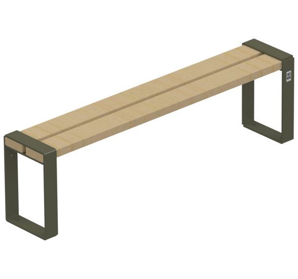 Banc sans dossier Forézien enfant 130 cm bois/acier Tolerie Forezienne