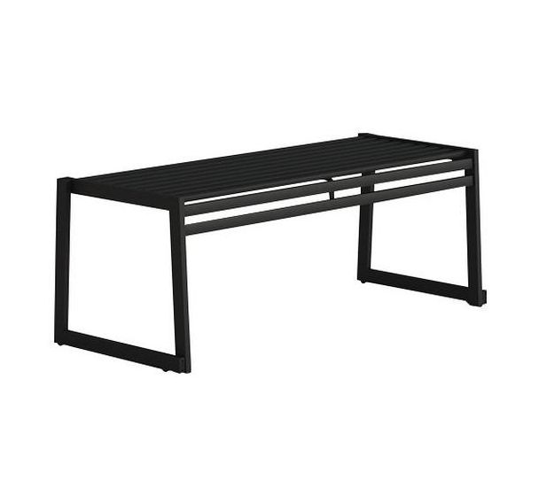 Banc sans dossier en acier galvanisé - L: 120 cm