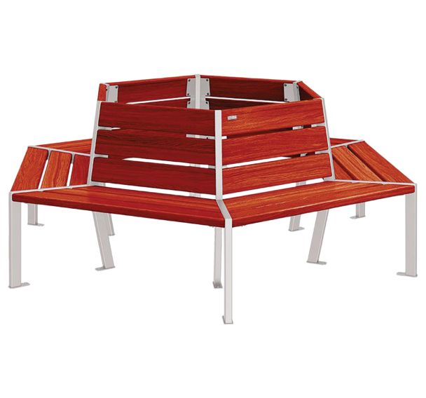 Banc tour d'arbre Silaos acier/bois - Procity