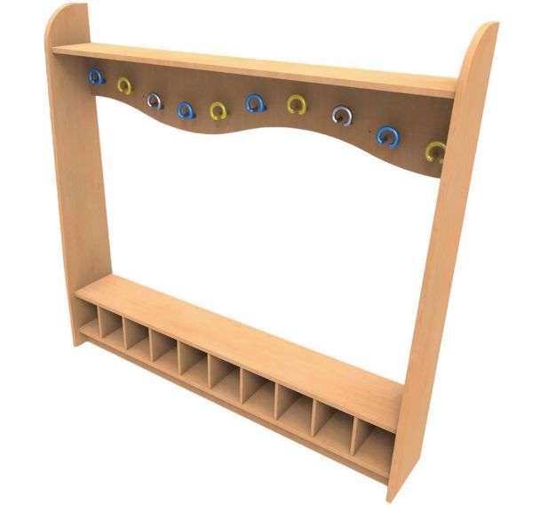 Banc vestiaire -  Caisson coloris: Hêtre