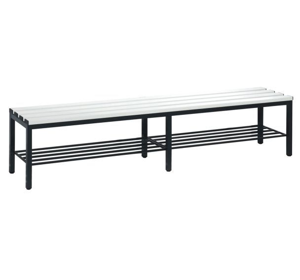 Banc vestiaire PVC - avec grille chaussures - CP