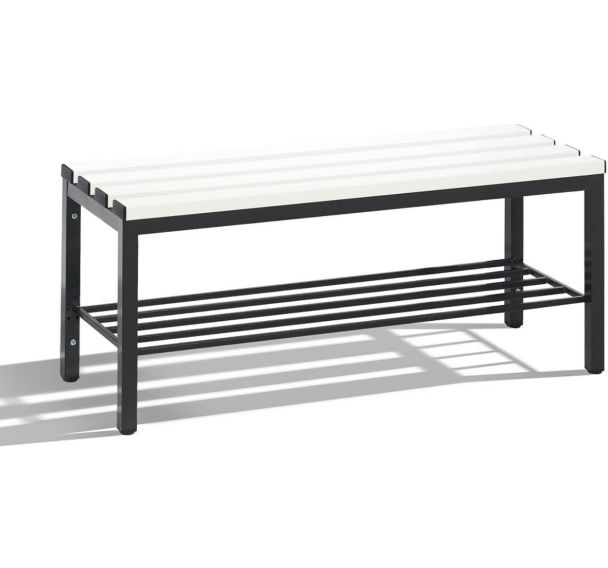 Banc vestiaire PVC - avec grille chaussures - CP