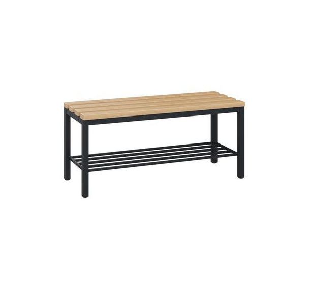 Banc vestiaire bois - avec grille chaussures - C+P