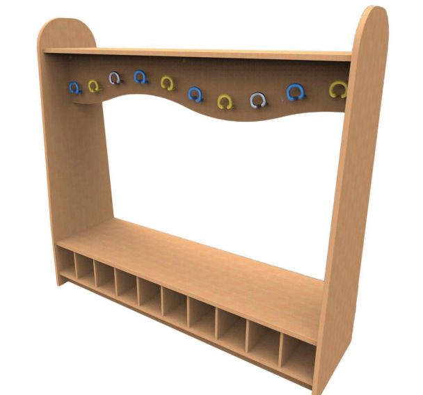 Banc vestiaire caisson coloris hêtre