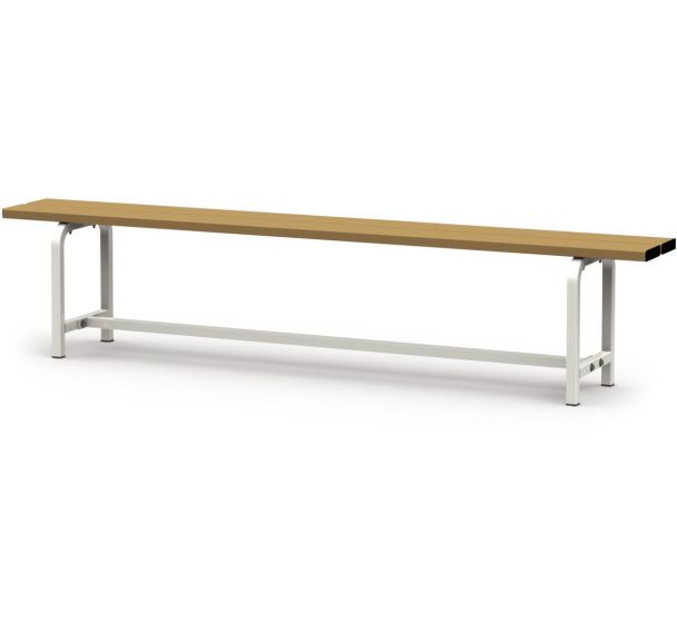 Banc vestiaire de 2m sur pied ges assise en bois