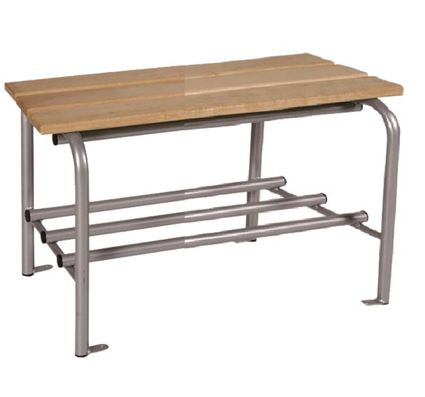 Bancs simple lattes bois 1 et 2 m avec grille porte-sac à l'unité