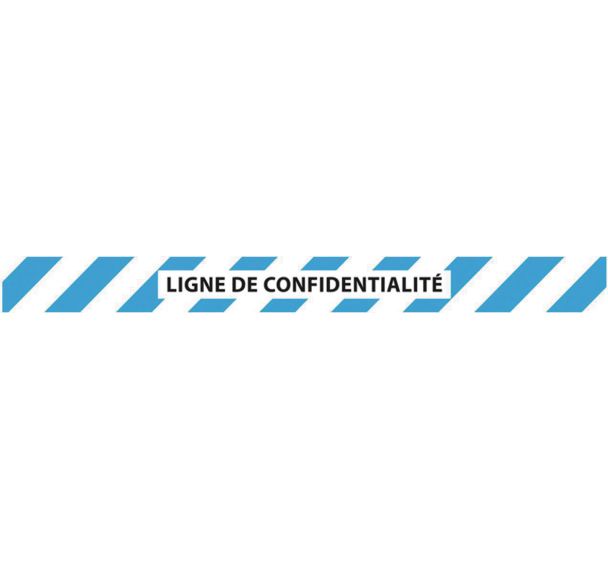 Bande adhésive de confidentialité hachuré avec texte