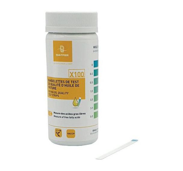 Bandelette pour test d'huile de friture - Lot de 100