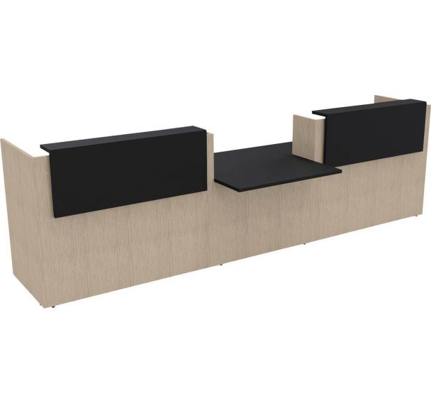 Banque d'accueil Filia + module PMR centré 3,8 m - Buronomic