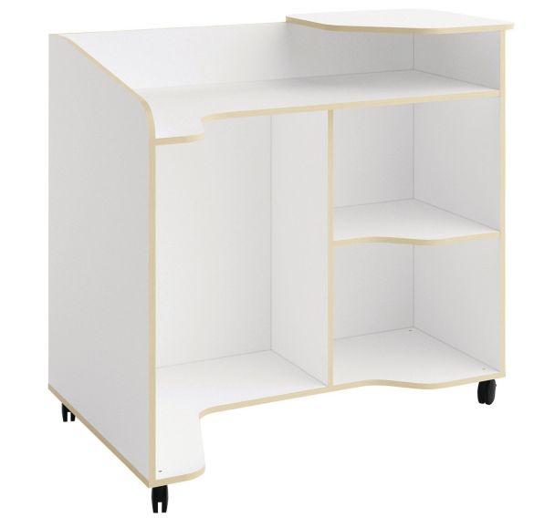 Banque d'accueil Filos - blanc - sur roulettes