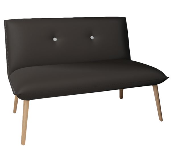Banquette 2 places sans accoudoir et avec boutons Soda enduit vinyl Valencia Mobitec