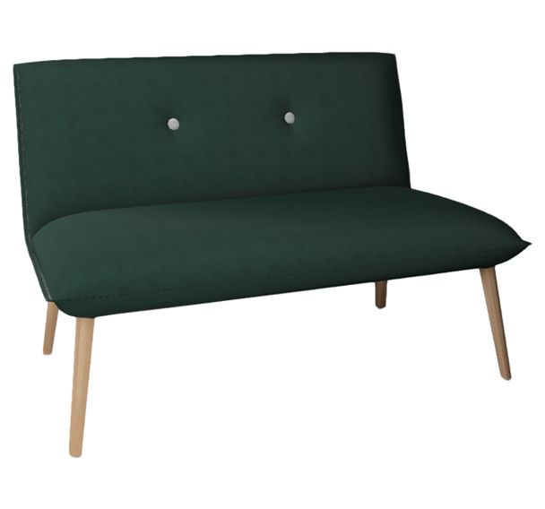 Banquette 2 places sans accoudoir et avec boutons Soda tissu Aquaclean Daytona Mobitec