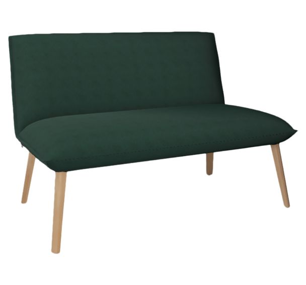Banquette 2 places sans accoudoir sans bouton tissu Aquaclean Daytona Mobitec
