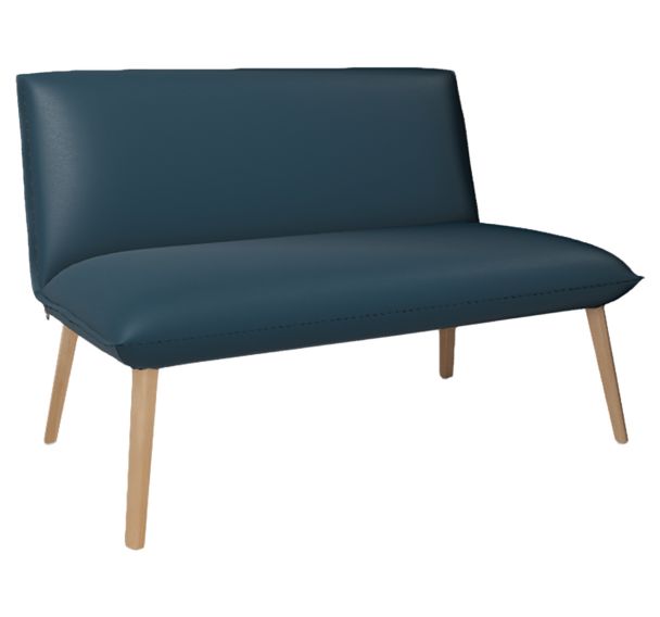 Banquette 2 places sans accoudoir sans bouton tissu enduit vinyl Valencia Mobitec