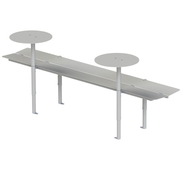 Banquette Banco avec tablettes 250 cm acier Tolerie Forezienne