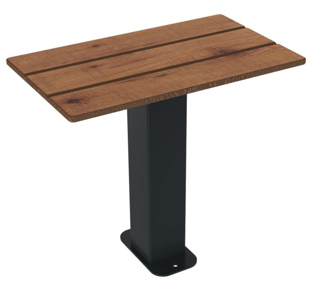 Banquette CANCALE 1 place bois effet lames/métal - BUTON DESIGN