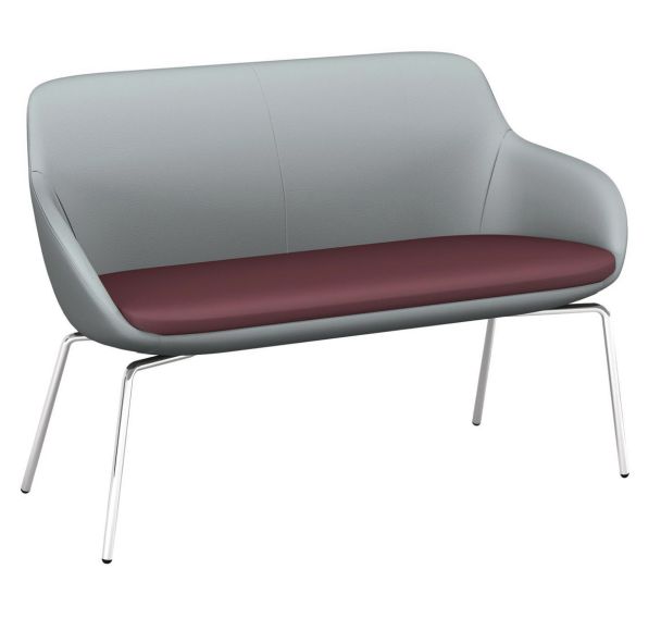 Banquette Eka 2 places pied chromé enduit PVC M1