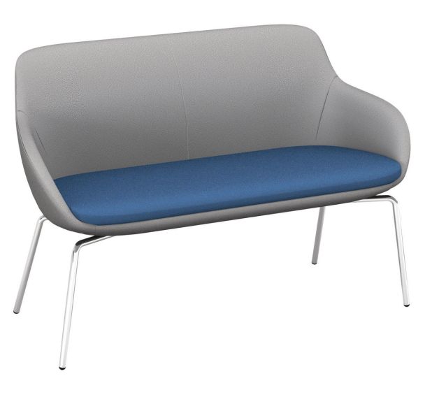Banquette Eka 2 places pied chromé tissu M1