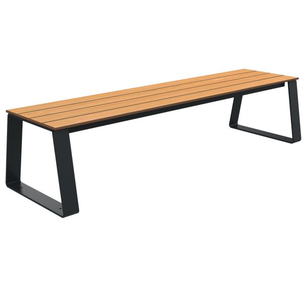 Banquette HAVANE 1.80 m effet lames bois/métal BUTON DESIGN