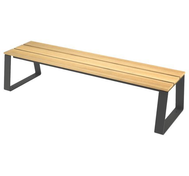 Banquette HAVANE 1.80 m robinier/acier anthracite 7016