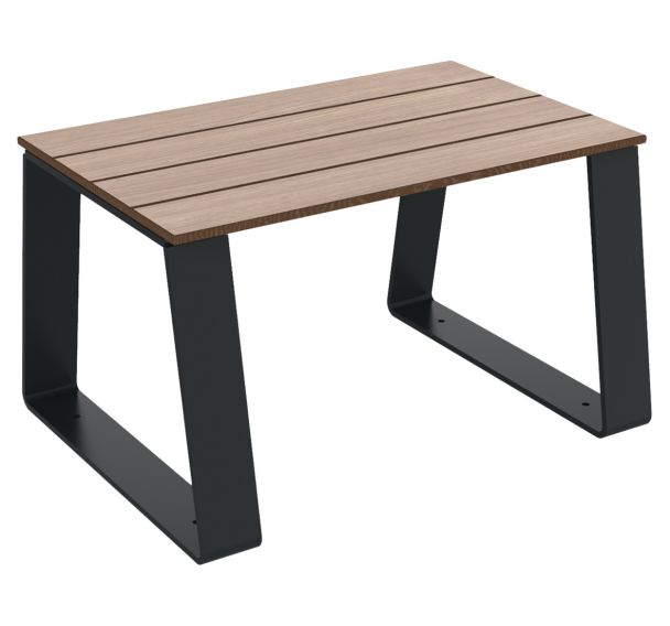 Banquette HAVANE 1 place effet lames bois/métal BUTON DESIGN