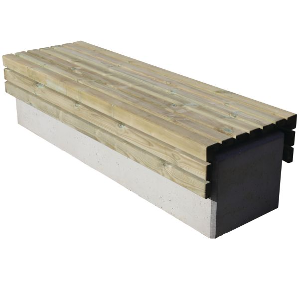 Banquette Hades 180 x 58 x 45 cm - pin / béton gris