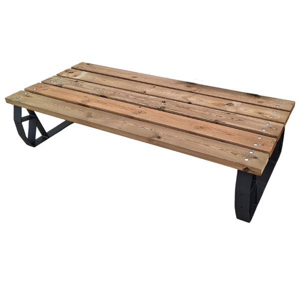 Banquette Komposte pin assise large / acier thermolaqué - Boisdexter