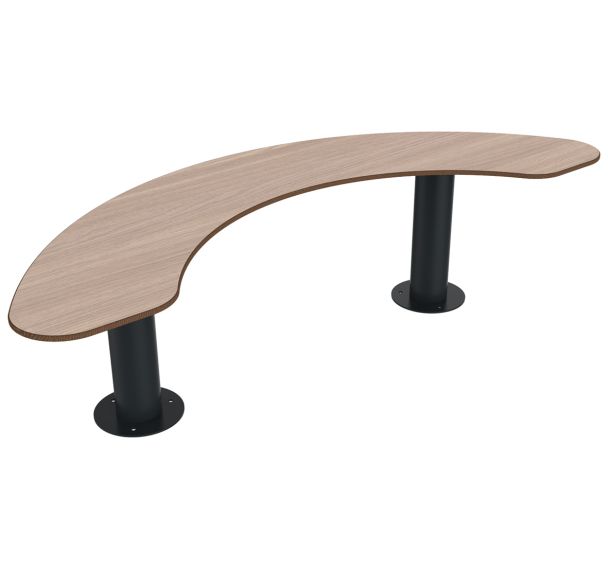 Banquette MADRID demi lune 1.56 m bois/métal BUTON DESIGN