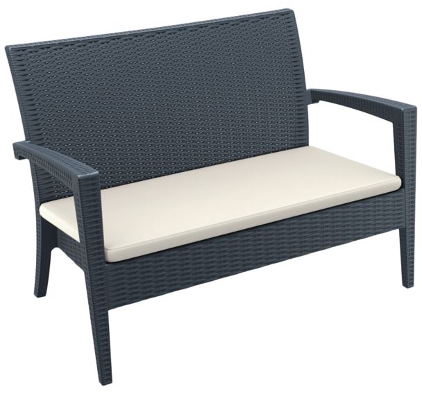 Banquette Miami - anthracite coussin beige
