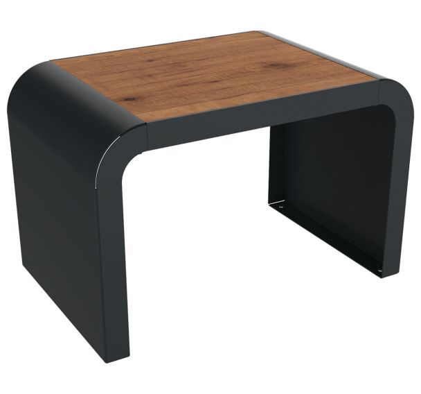 Banquette NEW YORK 1 place effet lames bois/métal - BUTON DESIGN