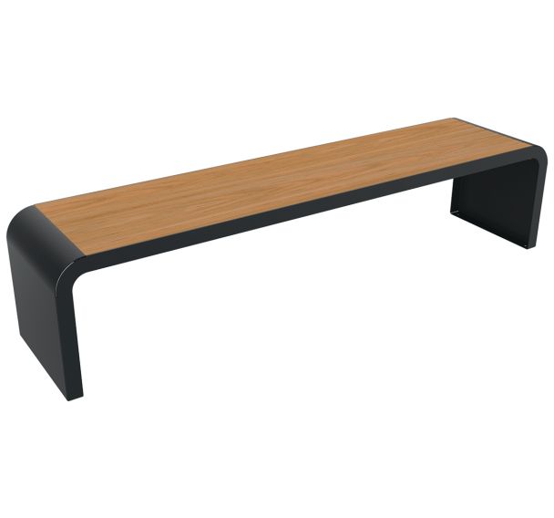 Banquette NEW YORK 2 m effet lames bois/métal - BUTON DESIGN