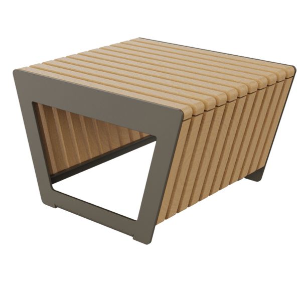 Banquette RIGA 1 place bois/acier taupe 7006