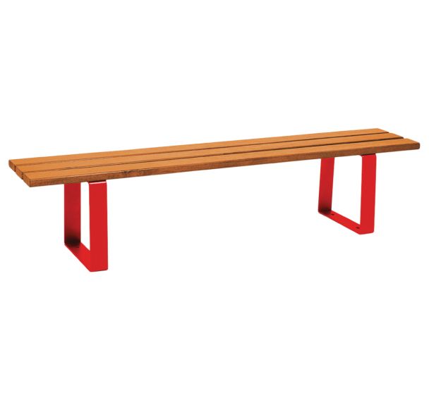 Banquette Riga 2 m acier/bois exotique - Procity