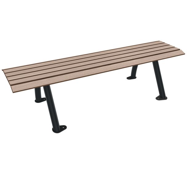 Banquette SYDNEY 1.80 m effet lames bois/métal - BUTON DESIGN