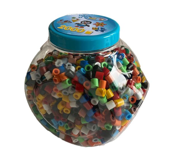 Baril 2000 perles grande taille Ø 1 cm couleurs assorties