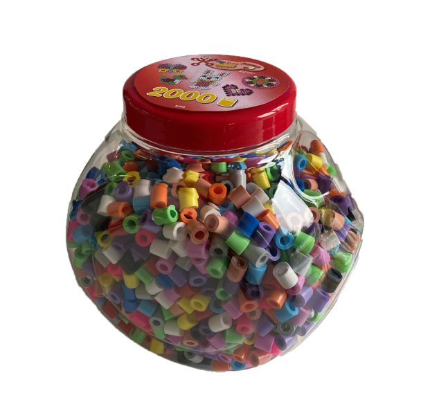 Baril 2000 perles grande taille Ø 1 cm couleurs primaires et pastel