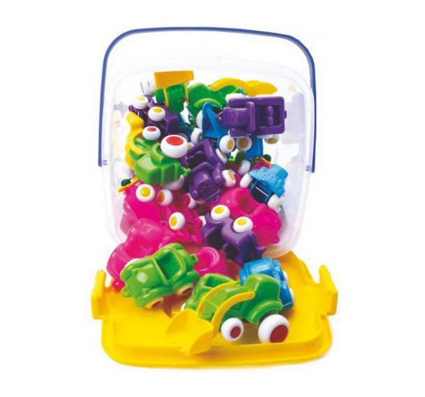 Baril mini véhicules fluo