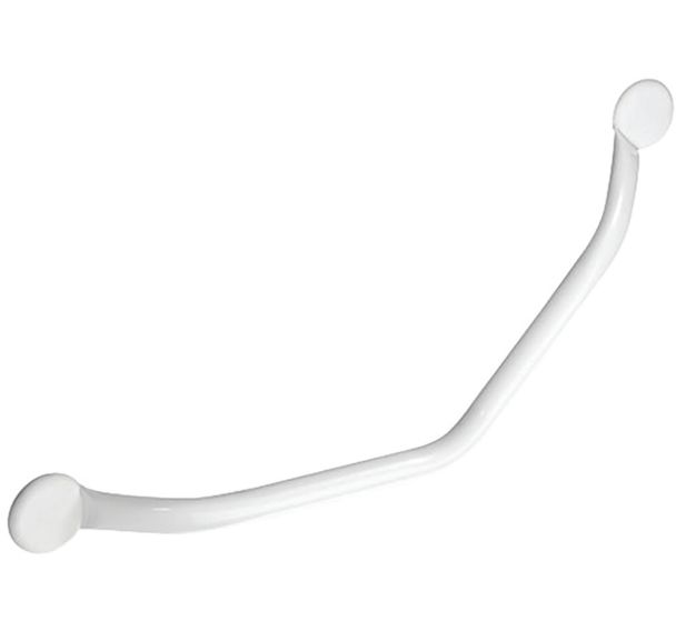 Barre d'appui coudée 135° 350x350mm acier époxy blanc