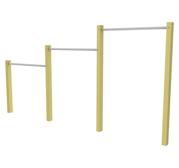 Barres fixes 3 hauteurs jambes de scellement