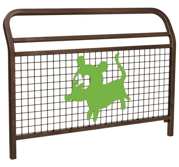 Barrière 1.50 m spéciale Ecole Conviviale Le Chien - zinc - Procity