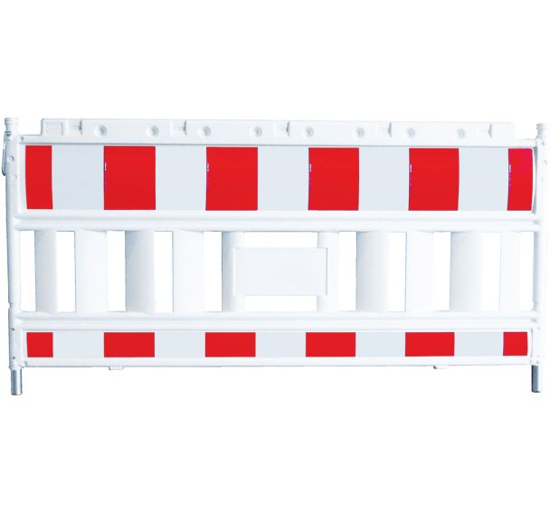 Barrière Euro2 , sans adapteur lampes, classe 1, rouge/blanc